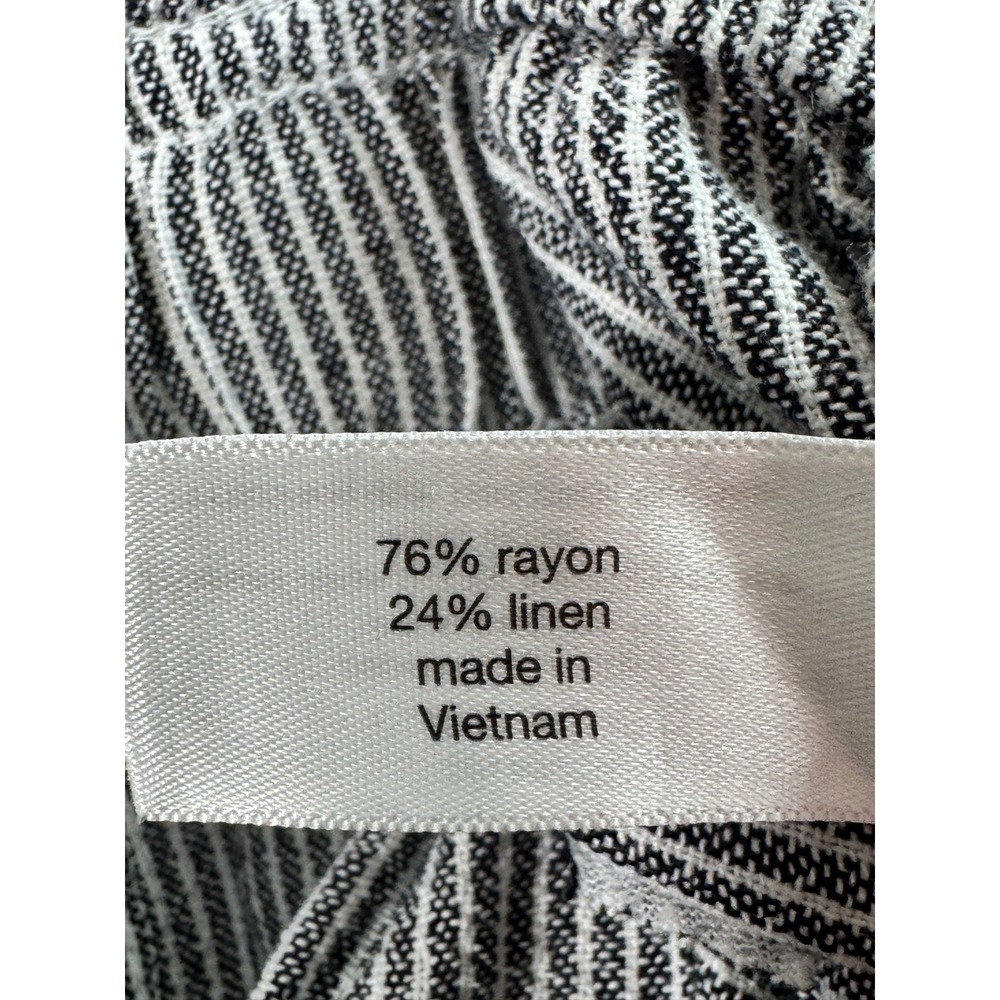 Lane Bryant Soft Slub Shorts Womens 18/20 Black White New Striped Linen Blend - Picture 7 of 13